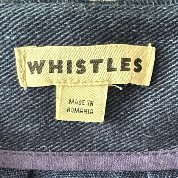 Whistles Navy Denim zipper skirt - Picture 2 of 6